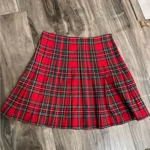Brandy Melville Red and Black Plaid A-Line Skirt